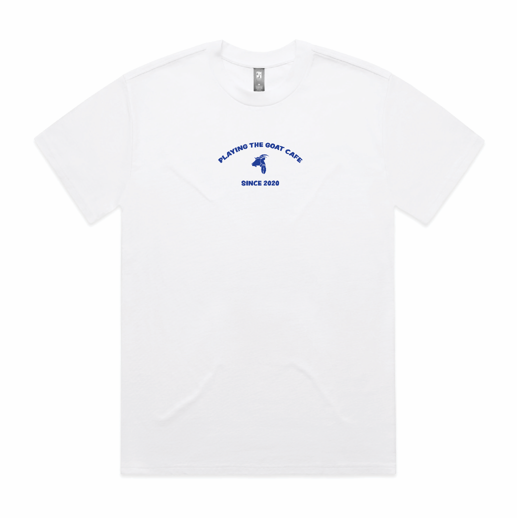Cafe Tee (White W/Blue)